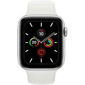 Apple Watch Series 5 40 mm aluminium zilver wifi met wit sportbandje