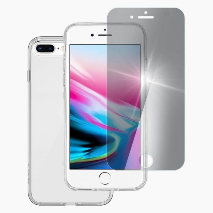 zwaar Factureerbaar Absorberen iPhone 7/8 Plus hard transparant hoesje + screenprotector