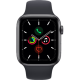 Refurbished Apple Watch SE 2020 40 mm aluminium zwart wifi met zwart sportbandje           