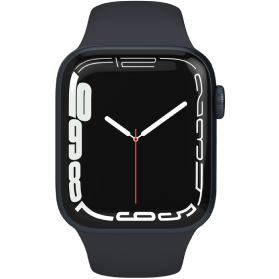 Refurbished Apple Watch Series 7 41mm aluminium zwart wifi met zwart sportbandje                            
                                                        