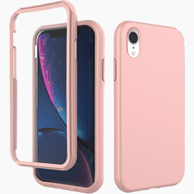 iPhone XR screenprotector & hoes roze